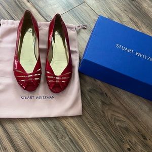 Stuart Weitzman - red patent flats-